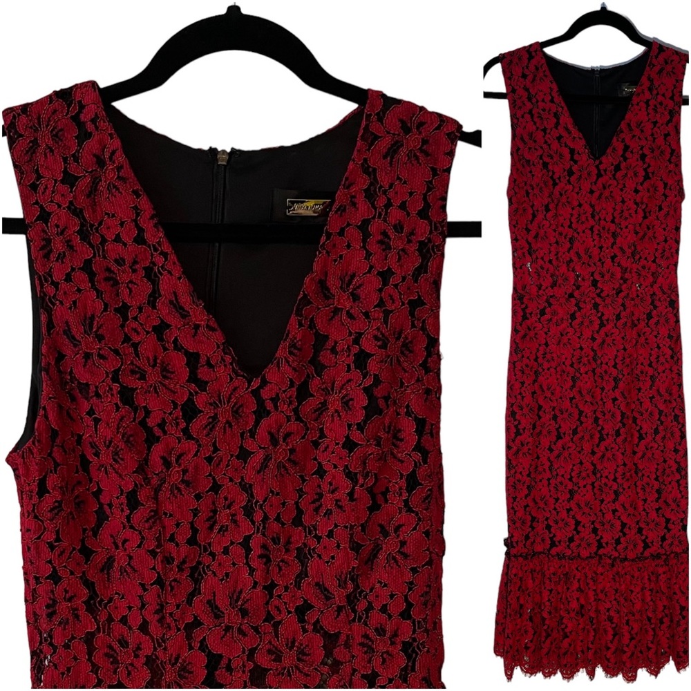 Alexia Admor Red Lace Fitted Dress